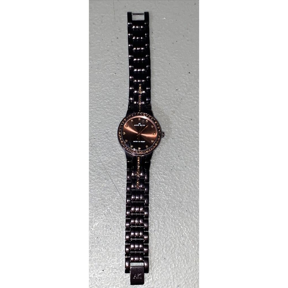 Anne Klein AK Ladies Watch Gemmed Bezel Dial Water Resistant 100ft Needs Battery - Picture 3 of 11